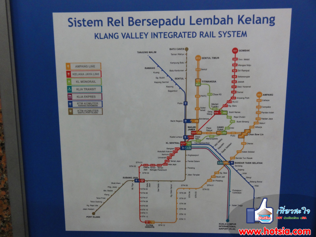 เที่ยวมาเลเซีย เครือข่ายรถไฟฟ้าใต้ดินบนดินในประเทศเลเซีย