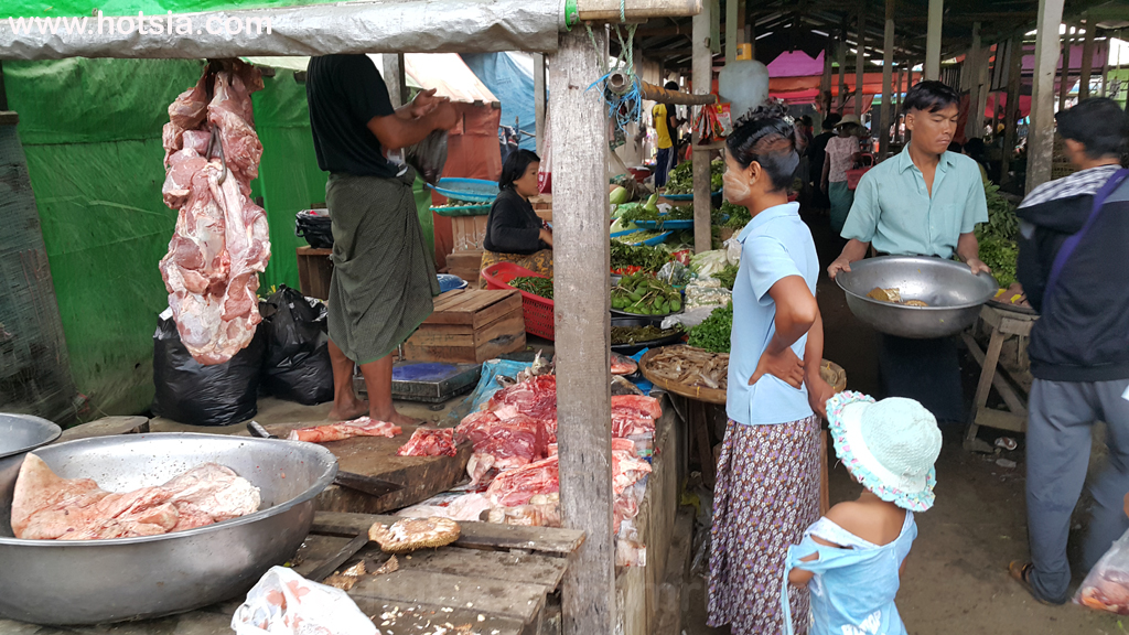 เขตอิรวดี ตลาดเช้าฮเวซวง พม่า
