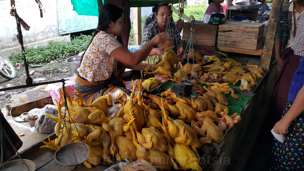 เขตอิรวดี ตลาดเช้าฮเวซวง พม่า