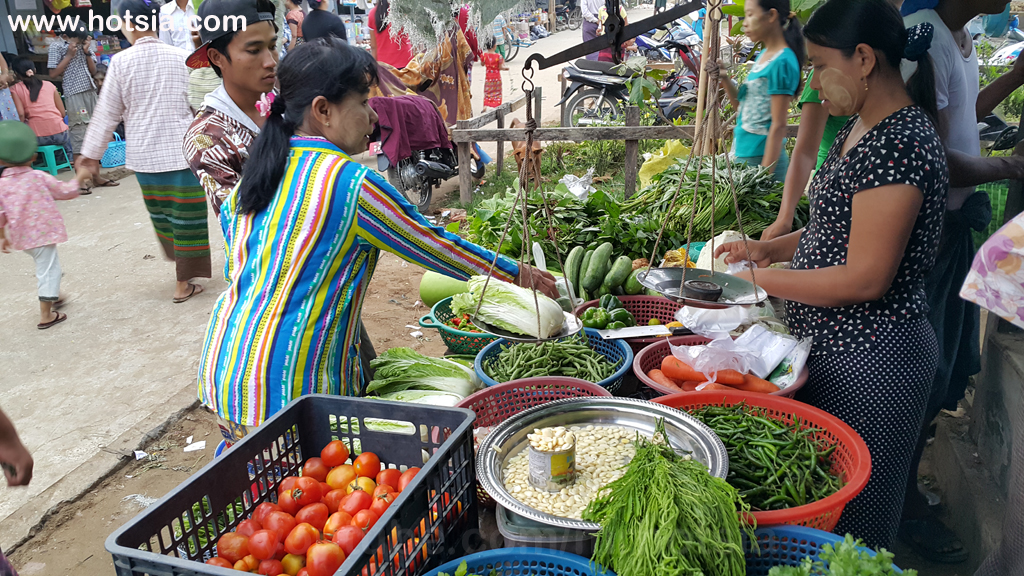 เขตอิรวดี ตลาดเช้าฮเวซวง พม่า