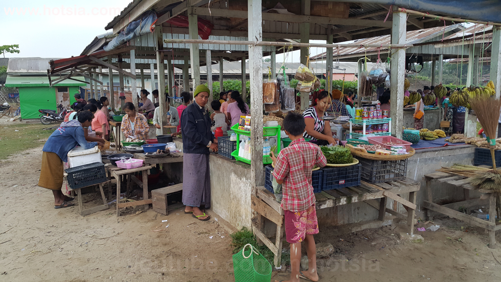 เขตอิรวดี ตลาดเช้าฮเวซวง พม่า