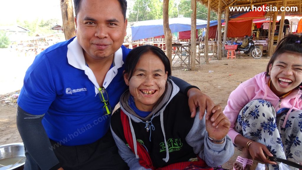 พม่า ทะเลสาบอินเล กินส้มตำกับสาวพม่าที่อินเล