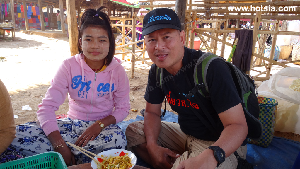 พม่า ทะเลสาบอินเล กินส้มตำกับสาวพม่าที่อินเล