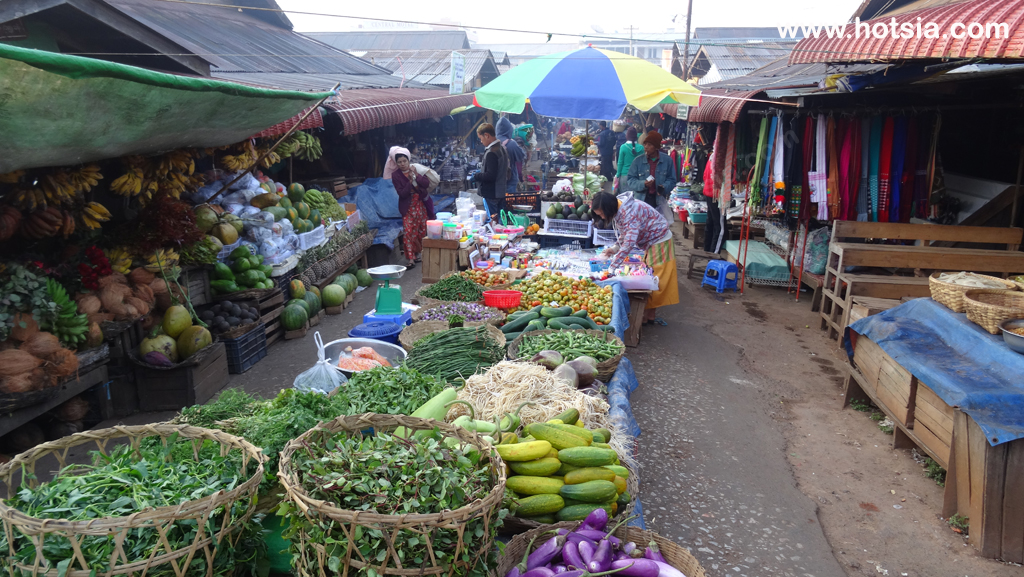 เที่ยวพม่า เที่ยวเมืองกาลอว์ ตลาดเช้าเมืองกาลอว์