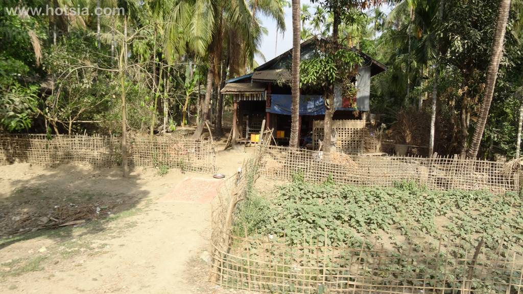 รัฐยะไข่ บ้านชาวบ้านเขตชนบทในซิตตเว พม่า