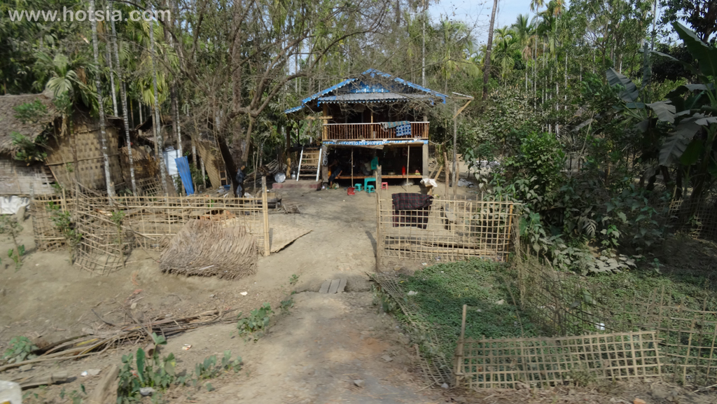 รัฐยะไข่ บ้านชาวบ้านเขตชนบทในซิตตเว พม่า