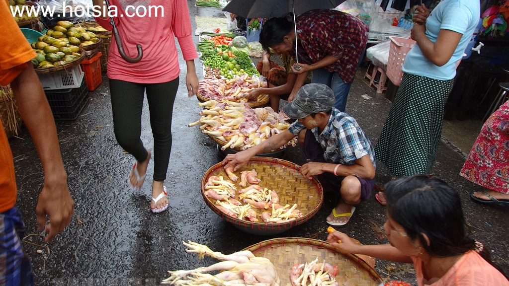 เที่ยวย่างกุ้งพม่าด้วยตัวเอง ตลาดรถผ่านได้ ย่างกุ้ง