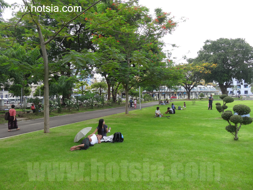 เที่ยวย่างกุ้งพม่าด้วยตัวเอง สวนสาธารณะกลางเมืองย่างกุ้ง