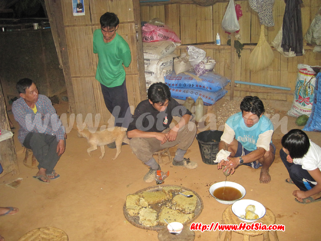 พะเยา เที่ยวโฮมสเตย์ บ้านเมี่ยน(เย้า)บ้านผาแดง พะเยา กินน้ำผึ้งป่า