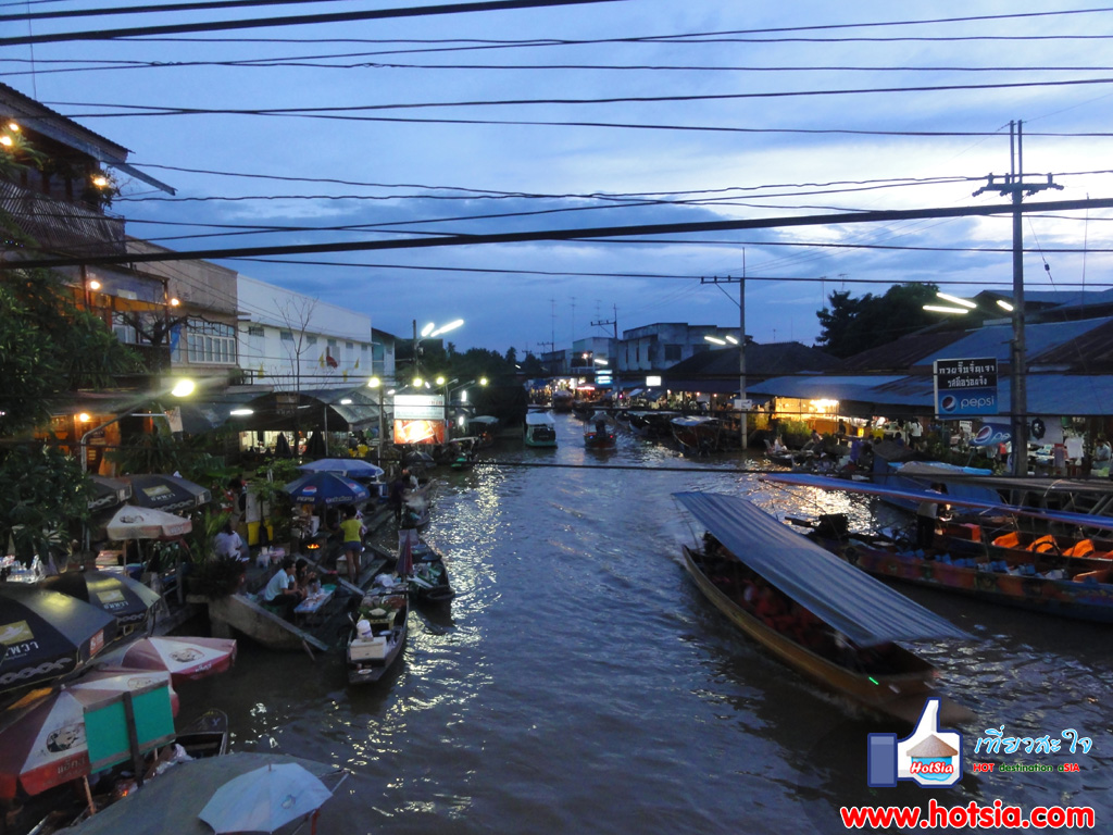 เที่ยวสมุทรสงคราม เที่ยวกลางคืนตลาดน้ำอัมพวา