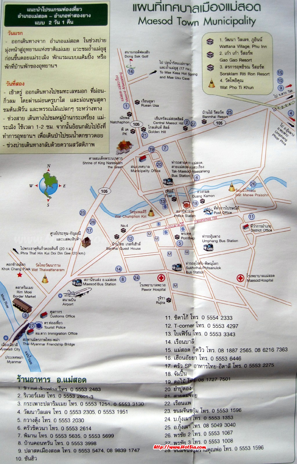 แผนที่น้ำตกต่างๆในอุ้มผาง