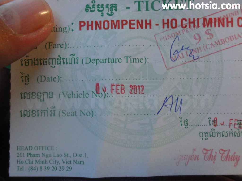 โฮจิมินห์ Ho Chi Minh รถจากพนมเปญไปโฮจิมินห์(bus phnampenh hochiminh)