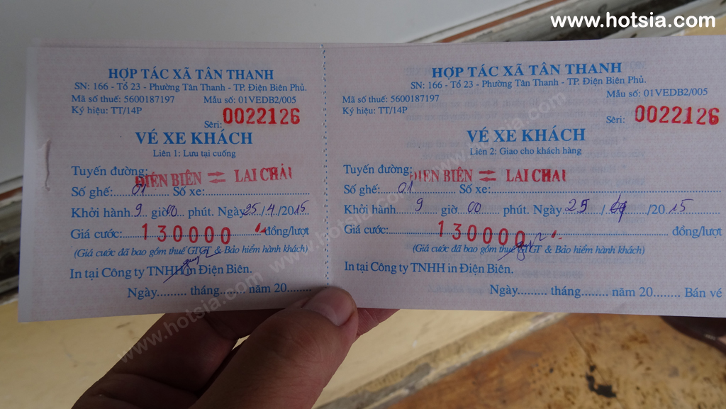 เวียดนาม จังหวัดลายเจิว รถประจำทางจากเดียนเบียนฟูไปลายเจิว