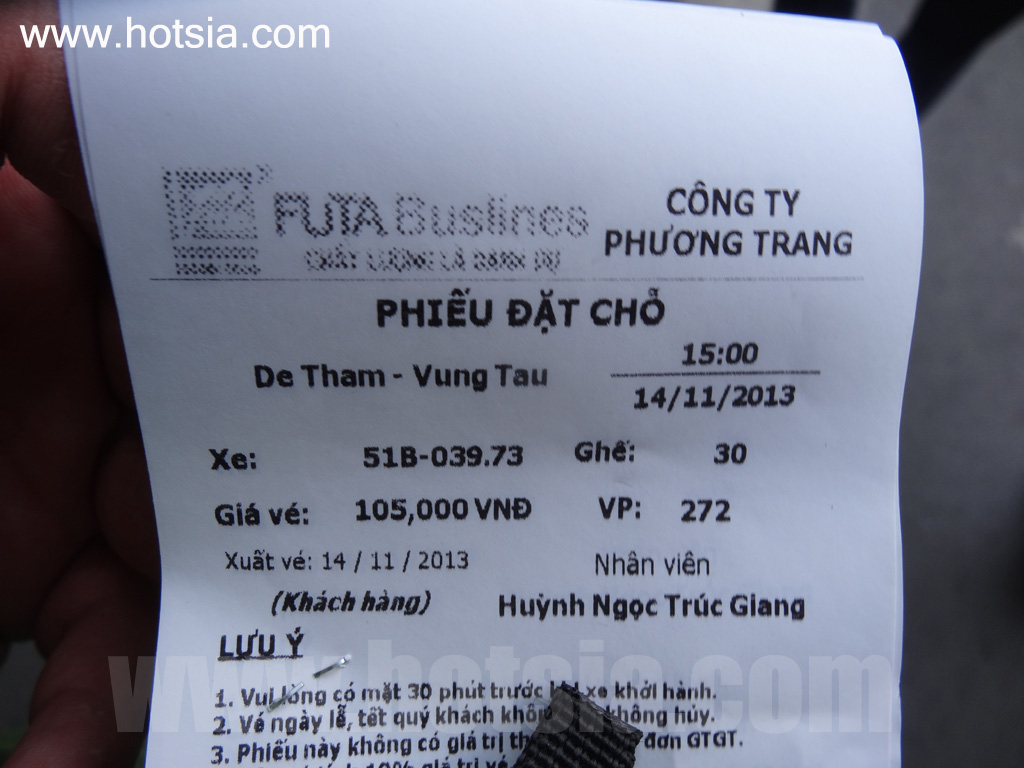 จังหวัดบ่าเสียะ-หวุงเต่า การเดินทางด้วยรถประจำทาง