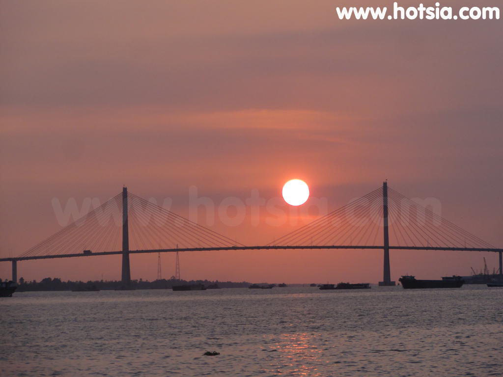 เตี่ยนยาง Tien Giang อาทิตย์ตกที่หมีเทอ จังหวัดเตี่ยนยาง(sun set my tho)