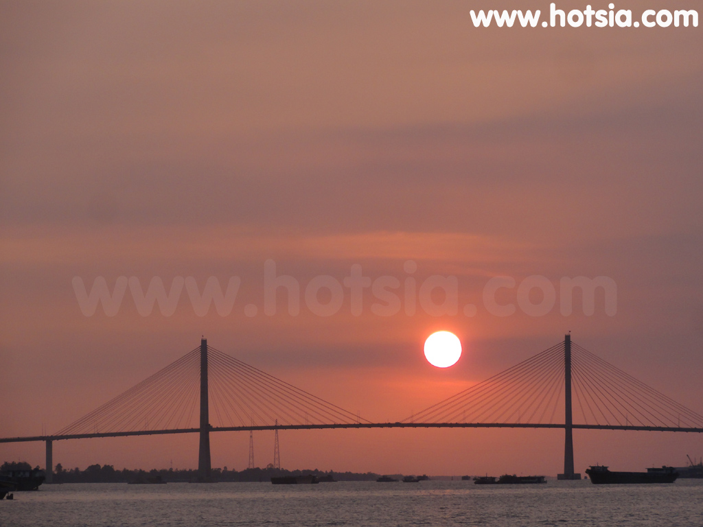 เตี่ยนยาง Tien Giang อาทิตย์ตกที่หมีเทอ จังหวัดเตี่ยนยาง(sun set my tho)