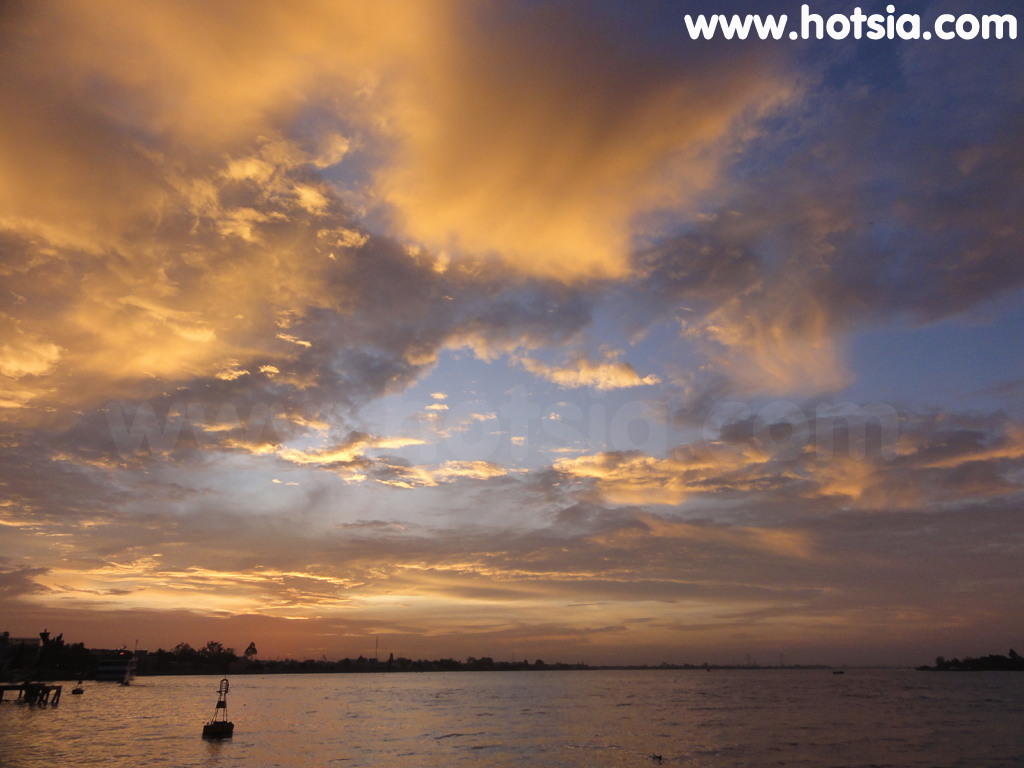 หวิงลอง Vinh Long อาทิตย์ตกดินแม่น้ำโคเชียน (sunset Co Chien river)