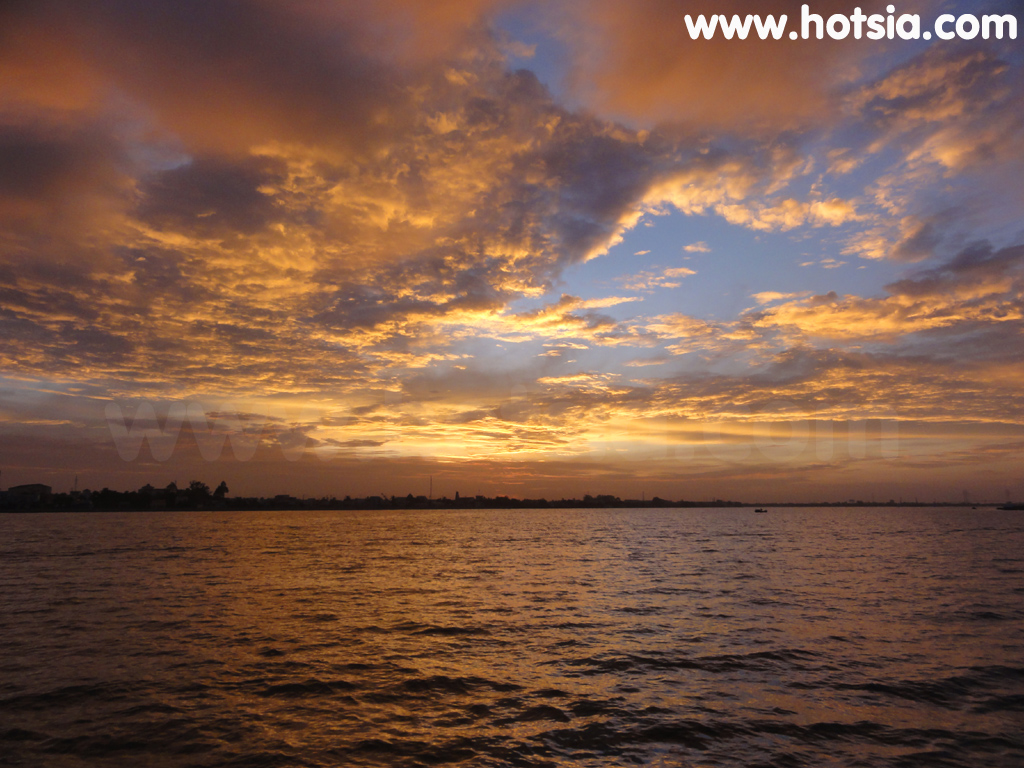 หวิงลอง Vinh Long อาทิตย์ตกดินแม่น้ำโคเชียน (sunset Co Chien river)